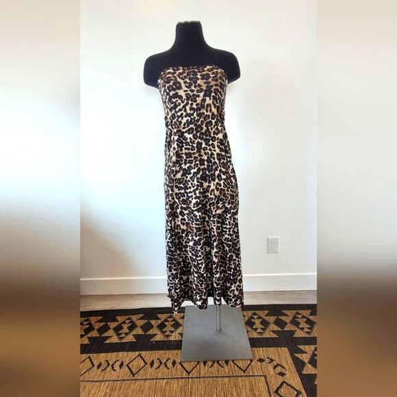 Popana Animal Print Maxi Skirt Or Tube Top Dress Midi Jersey Knit Casual Small - Picture 1 of 10